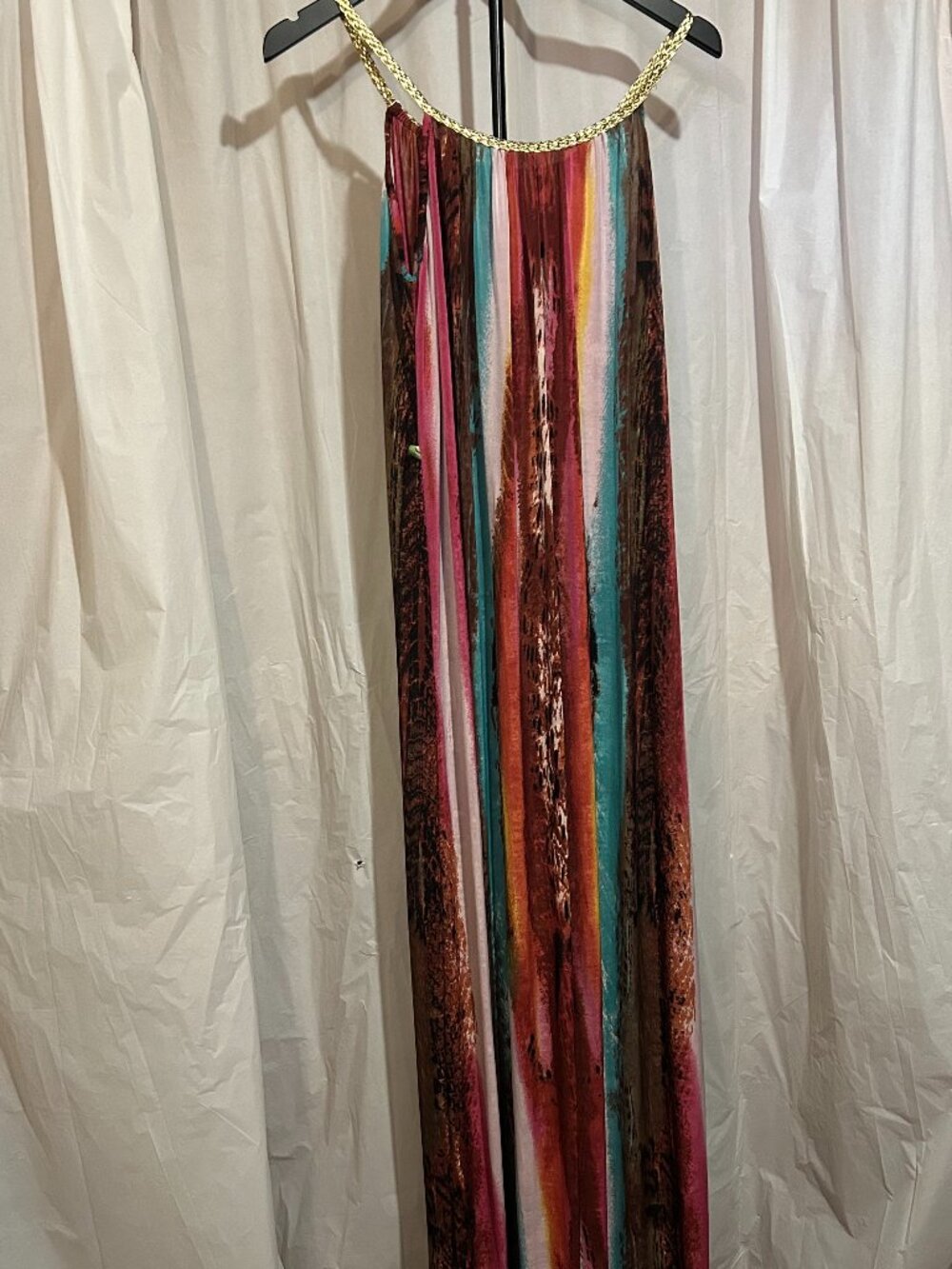 ACE Fashion Women's XL Multicolor Abstract Print Maxi Dress Sleeveless Size XL